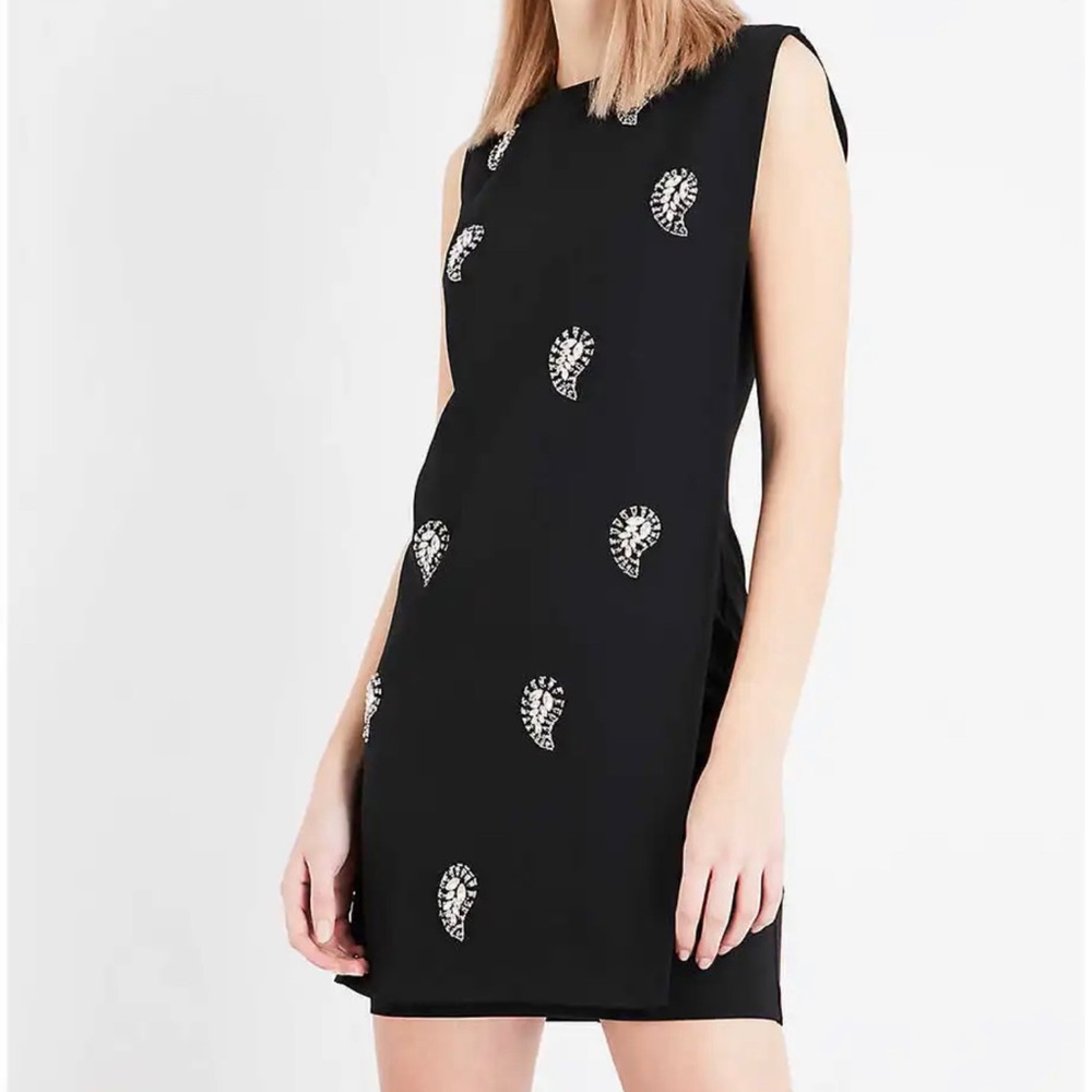 TED‎ BAKER black paisley crystal embellished tunic shift dress bodycon party 2